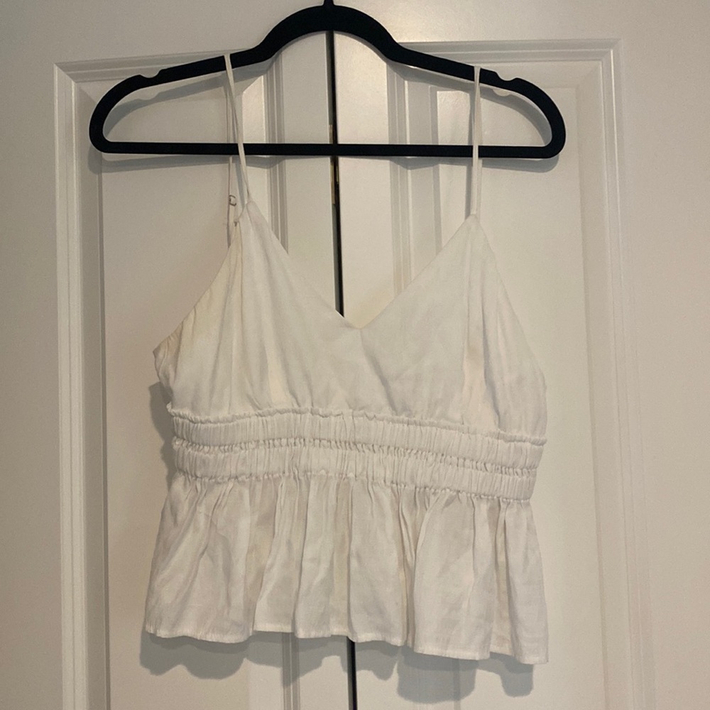 Backless white tank